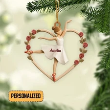 Personalized Ballet Dancing Christmas Ornament, Ballerina Dancer Ornament Gift
