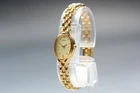 [MINT] Vintage Seiko 1F21-5A00 Gold Dial Quartz Women's Watch From JAPAN