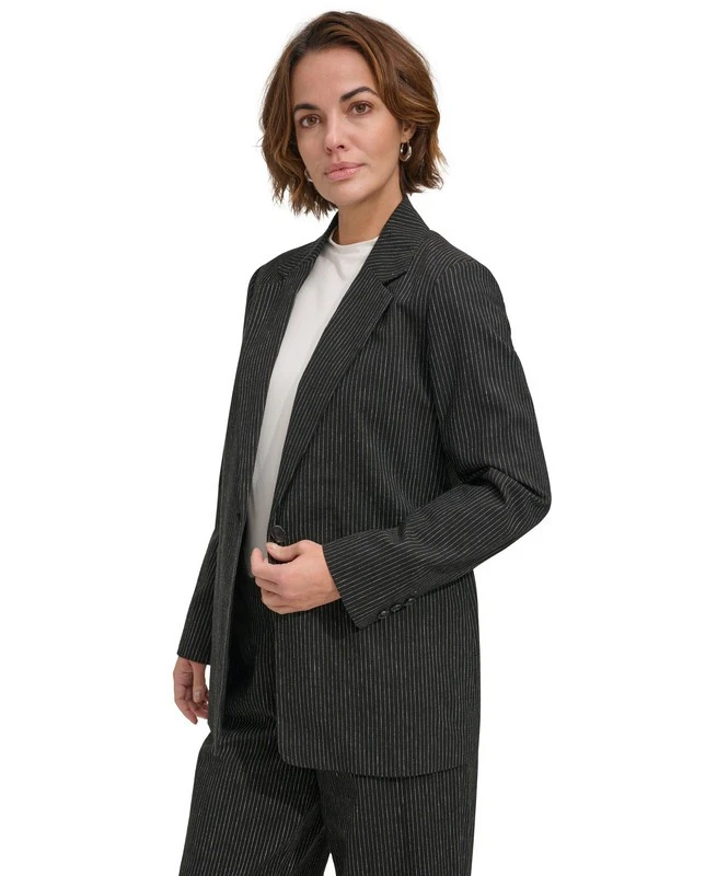 Blazer feminino DKNY manga longa botão único - Imagem 3 de 4
