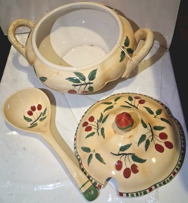 Sango Mesa (Large Serving Bowl  With Lid and Ladel) Handmade and in Thailand 
