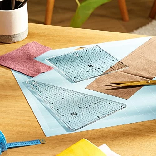 Dear Jane Quilt Tools Clear Stencil Triangle Square with Big Numbers 1 4in Seam - Image 3 of 3