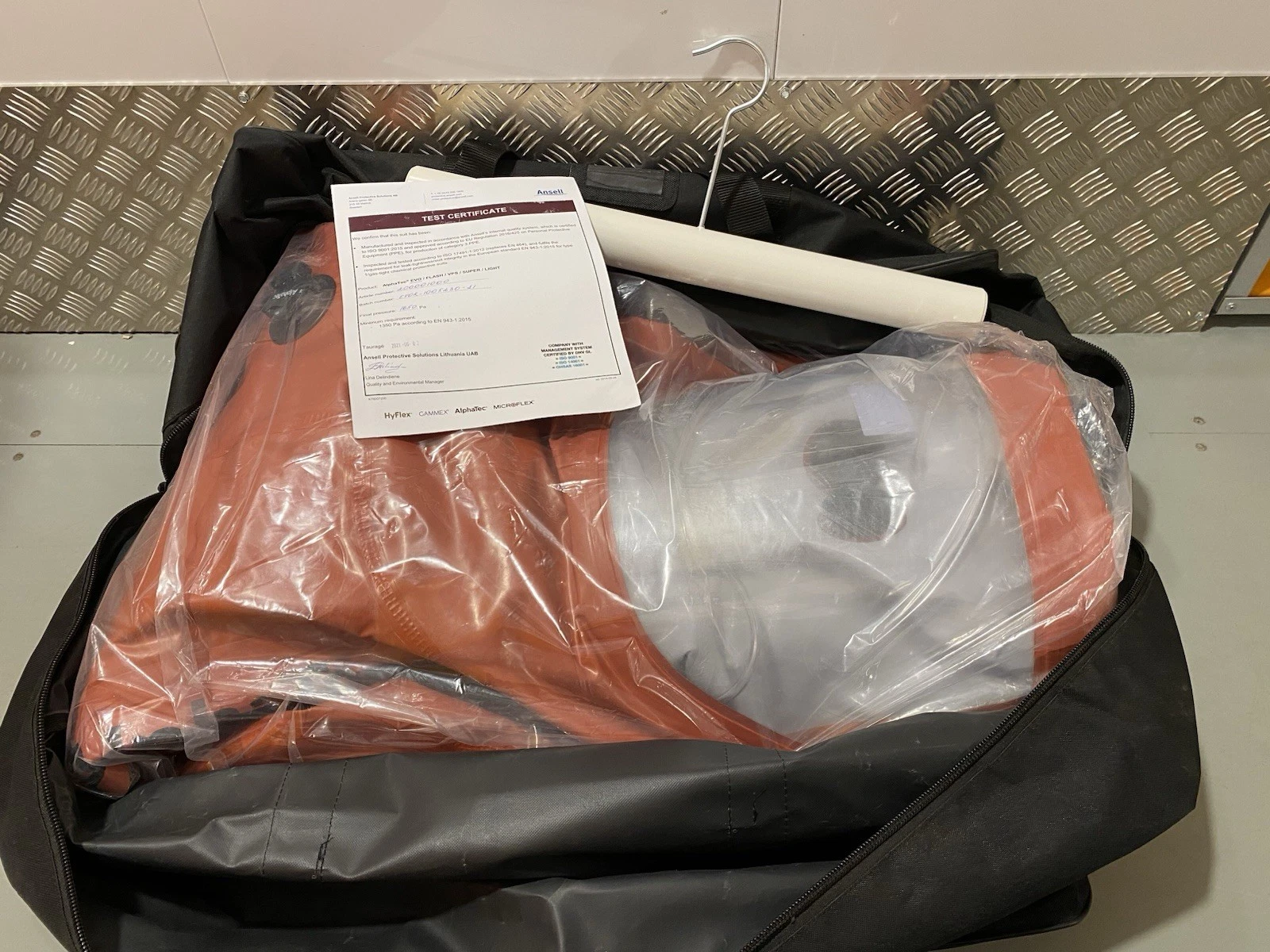 Ansell Alphatec EVO Red Hazmat Suit With Hood Size XL Brand New In Bag