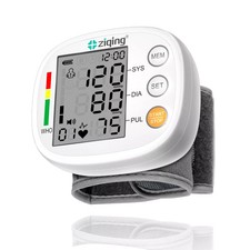 Automatic Wrist Blood Pressure Monitor with Large LCD Adjustable Cuff