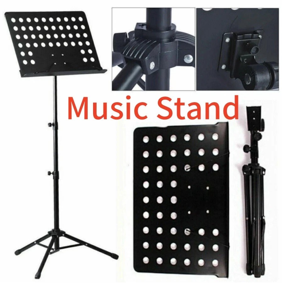 Sheet Music Stand-Metal Professional Portable Perforated Music Stand Adjustable