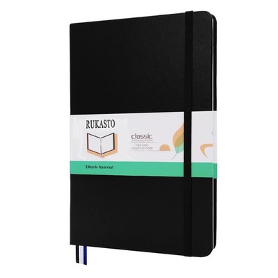 Rukasto Hardcover Notebook Blank Journal Sketchbook for Drawing, Medium Black 