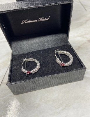 Swarovski LOVE HOOP PIERCED EARRINGS, White, Rhodium - 5391763