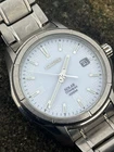 Seiko Solar Titanium Mens Vintage Watch Date Silver Tone Black V157-0AF0