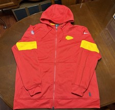 Nike On Field NFL Kansas City Chiefs Full Zip Dri Fit Hoodie XXL 2XL AO4126-657