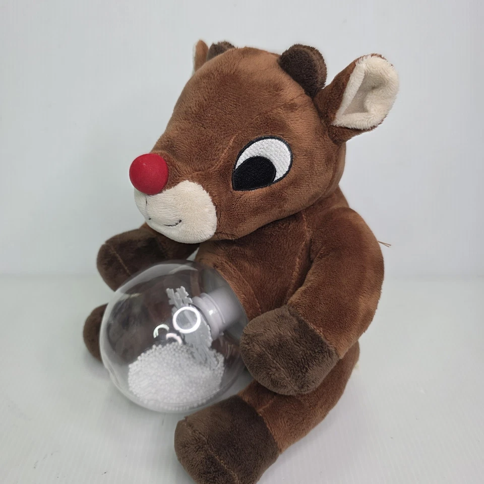 Musical Rudolph El Reno Nariz Roja Giratorio Iluminado Globo de Nieve Dandee 2017 Foto 3 de 4