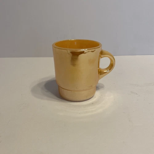 Vintage Fire King Peach Luster Milk Glass Mug Made By Anchor Hocking 1950’s