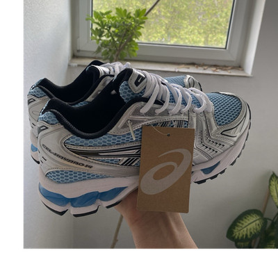 ASICS GEL-Kayano 14 Herren Sneaker Laufschuhe Mesh blau/weiß/silber/schwarz