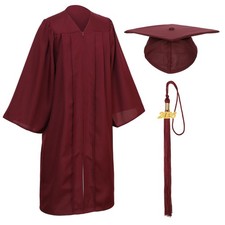 Unisex Matte Graduation Cap Gown Tassel Package High School Bachelor