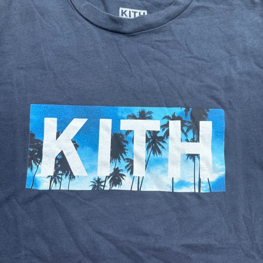 Kith Floral Box Logo Shirt Men Large L Blue Short Sleeve | eBay