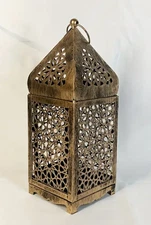Moroccan Style Metal Lantern 9.8", Iron Candle Holder, Home Party Holiday Decor
