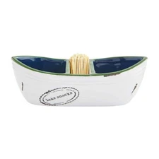 Mud Pie E2 Beach House Toothpick Server, Canoe, 3" x 7 3/4" 40430006