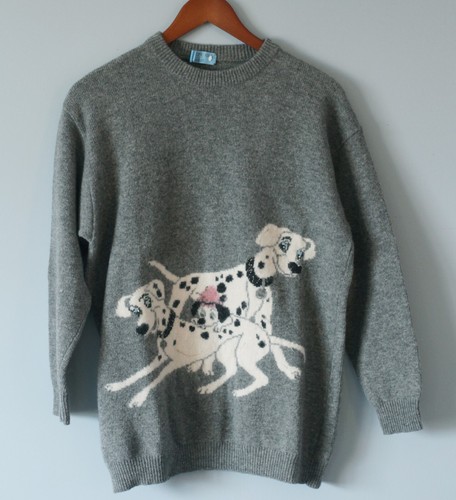 Disney 101 Dalmatiner Pullover 100 % Wolle grau Pullover Made in Italy Damen groß - Bild 4 von 19