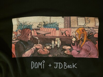 DOMi & JD Beck BAND Tour T Shirt LARGE L Black Rare JAZZ ROCK J.D. CONCERT SHOW