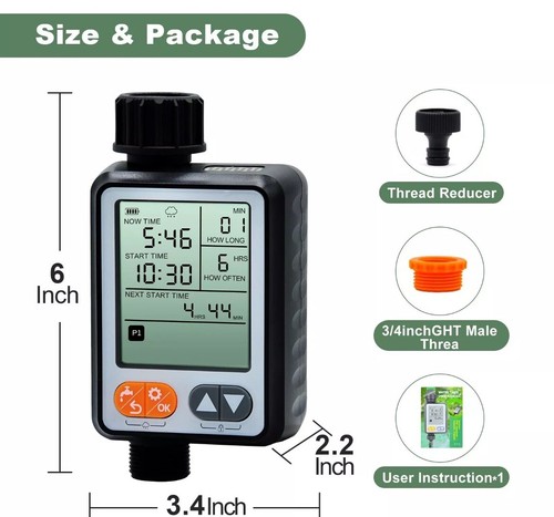 Sprinkler Timer 10 Separate Programmable Digital Irrigation Hose Water Pool Fill - Picture 24 of 24