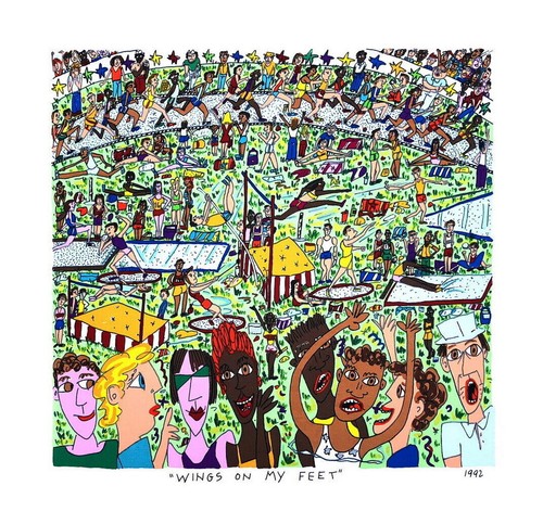 James Rizzi ▪ 3D-Vorlage 1992 ▪ WINGS ON MY FEET ▪ Siebdruck betitelt, datiert - Bild 4 von 5