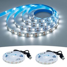 USB LED Strip Light Cool White 6000K 5V USB Powered 13.12ft/4M 240LEDs Flexib...