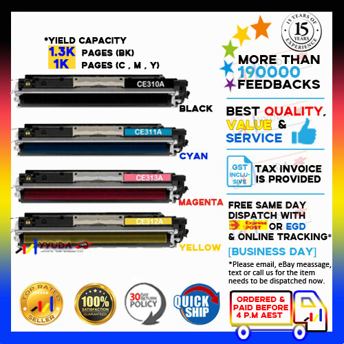 (NoN-OEM) SET of 4 Toner CE310A-313A 126A for HP Color LaserJet CP1025 CP1025NW - Picture 1 of 1