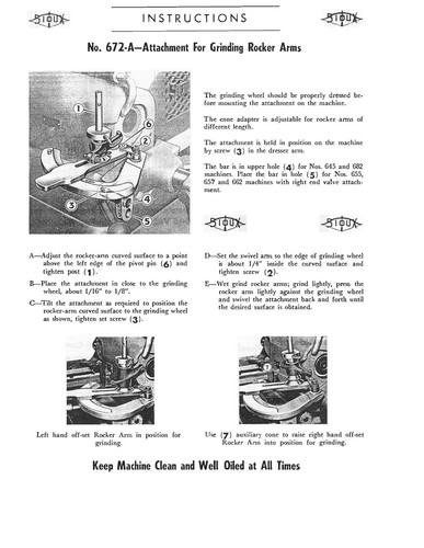 Valve Grinder Instruction & Parts Manual Fits Sioux Model 645 & 645L - Picture 9 of 15