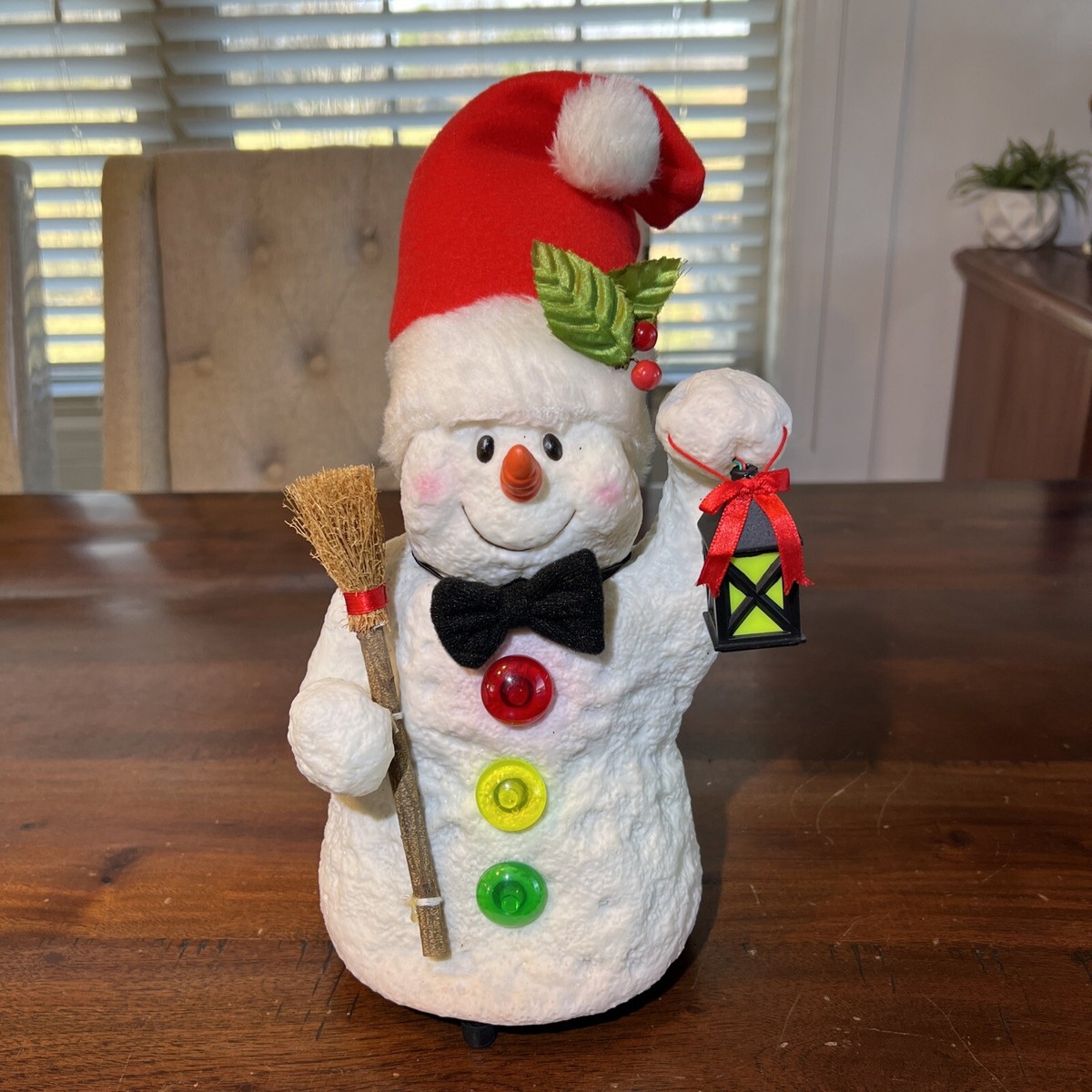 Vintage Rubber Frosty Snowman Light Up & Motion! No Music