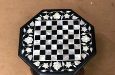 24'' Marble kids children game Chess table Top Inlay Stone j1