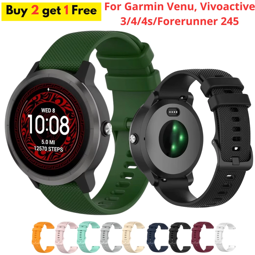 TopPerfekt - Cinturino di Ricambio Compatibile con Garmin Forerunner 45, in Silicone, per Forerunner 45 e Swim 2 (Rosso
