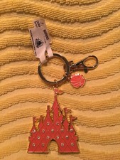 Disney Parks Little Mermaid Ariel Castle Shell Charm Keychain Jeweled - NWT 