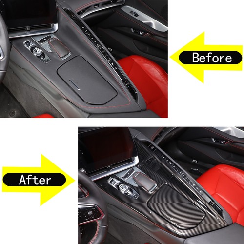 ABS Carbon Car Center Console Panel Cover Styling Trim For Corvette C8 2020-2024 - Picture 3 of 8