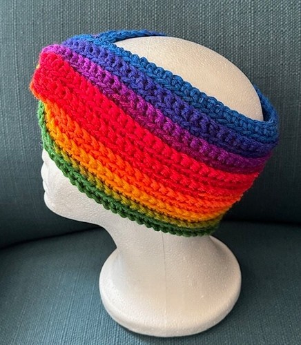 HANDMADE CROCHET RAINBOW KNOTTED Winter Headband EARWARMER WOMEN, JUNIORS, GIRLS - Picture 6 of 10