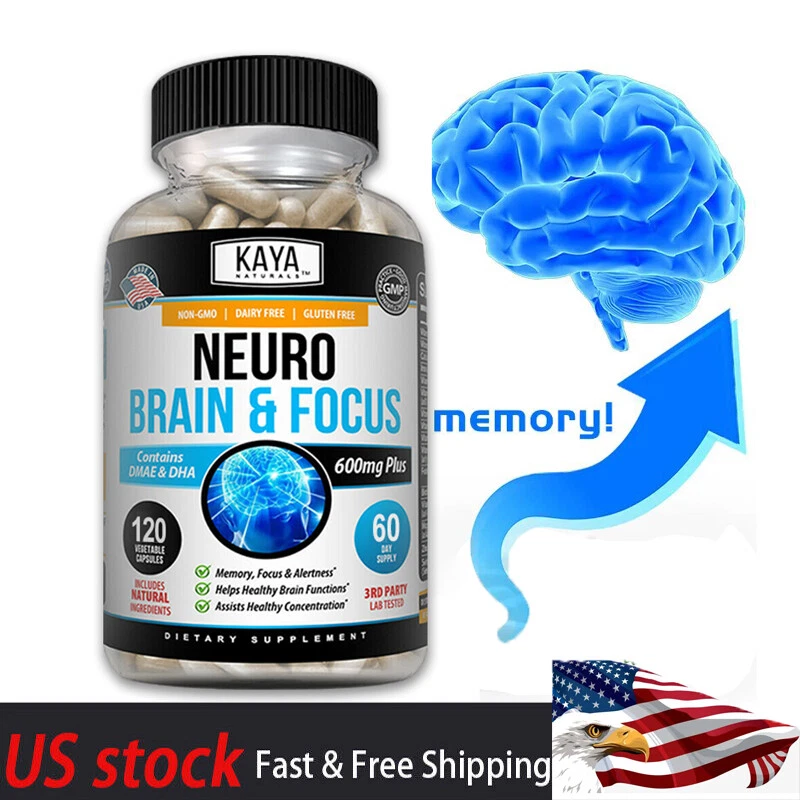 Neuro Brain & Focus 120ct, Función de Memoria Saludable, Suplemento Claridad Nootrópico Foto 2 de 4