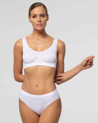 3 Damen BH Anatomischer BH Seamless breite Schulter Mikrofaser Pompea