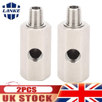 Oil Pressure Sensor Tee 1/8''NPT To Adapter Fitting Turbo Supply Feed Line Gauge - Foto 3