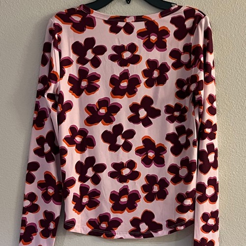 $2.00! - Little & Big Girls Long-Sleeve Blurred Floral (L) Large Top, NWT - Picture 2 of 3