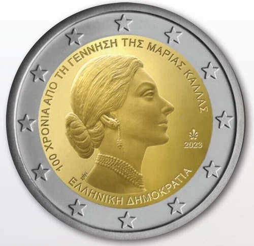 €2 Commemorative Coin Greece, 2023, " 100th Geb. Maria Callas "