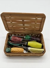 Vintage Fruit Stainless Steel Gourmet 60’s Spreading Cheese Knives Qty 6 Basket