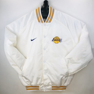 Nike Vintage Team Los Angeles Lakers Satin White Jacket Large Ebay