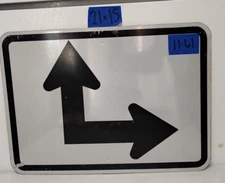 Authentic Traffic Road Street Highway Sign Arrow Straight Right 21" X15"  11-61