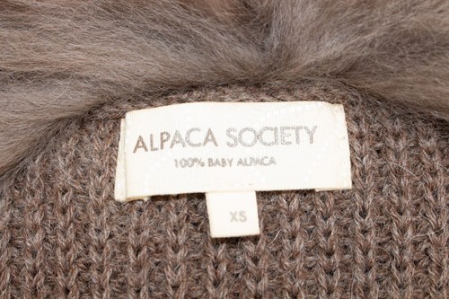 ALPACA SOCIETY Cárdigan Baby Alpaca Cuello de Piel Real Suéter Abierto Sin... - Imagen 11 de 13