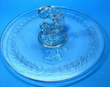 Fostoria Tidbit Tray Serving Dish Center Handle Clear Glass Colony Pattern