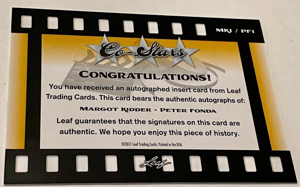 2011 Leaf Pop Century Autograph Dual Signed Margot Kidder Peter Fonda # 1/1 Auto - Image 2 of 2