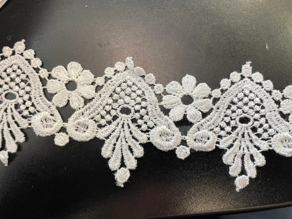 "Venice Venise Floral Rayón Festoneado Borde 2 1/4""" Foto 4 de 4