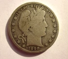 1898-P BARBER HALF DOLLAR 50C PHILADELPHIA MINT RARE EARLY DATE COLLECTOR COIN