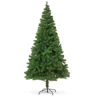 3ft/8ft Colorado Spruce Christmas Tree - Bushy Pine Branches Sturdy Metal Stand