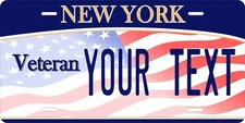New York Veteran License Plate Personalized Car Auto Bike Moped Motorcycle