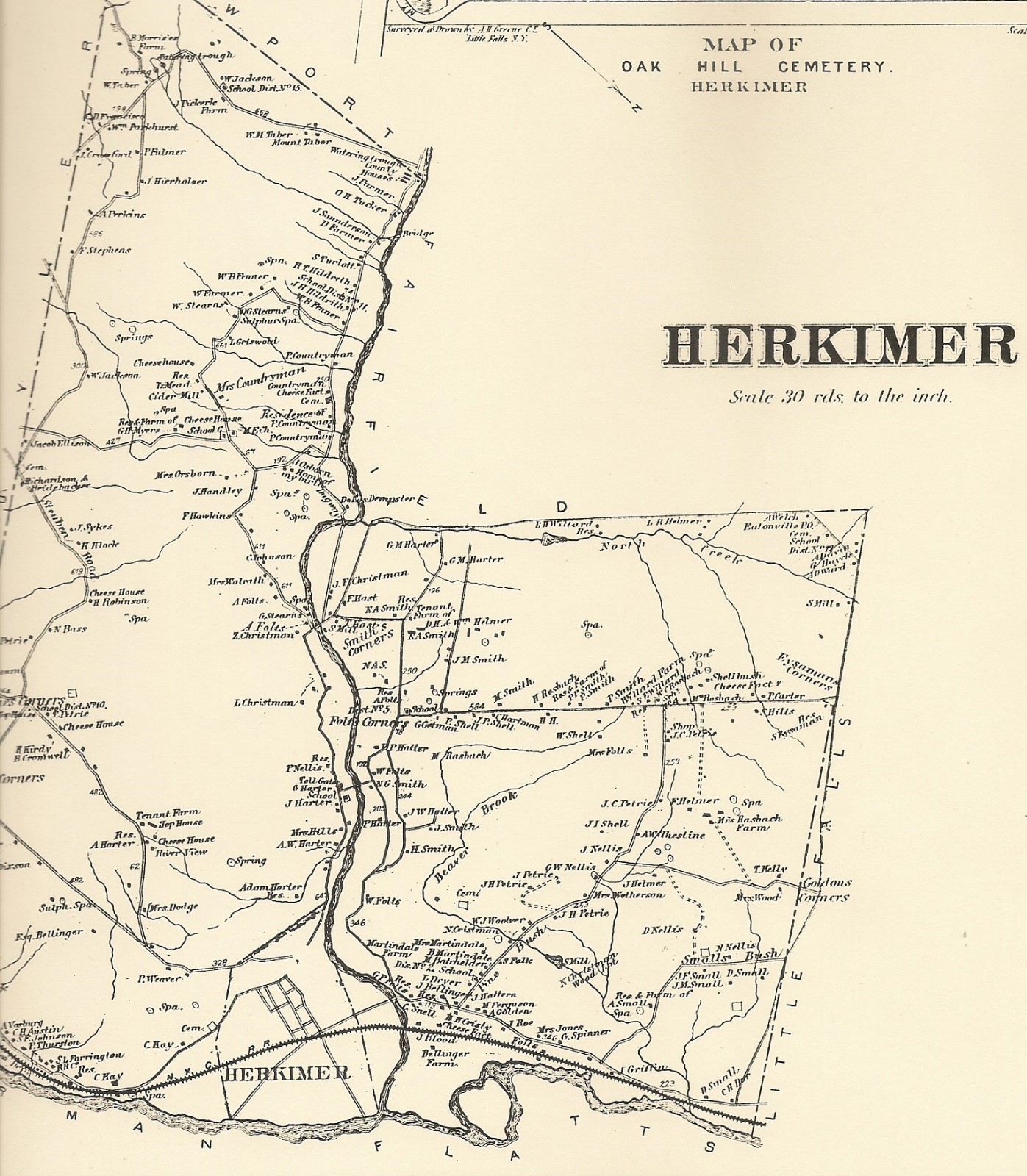 Herkimer East Schuyler East Herkimer NY 1868 Maps with Homeowners Names
