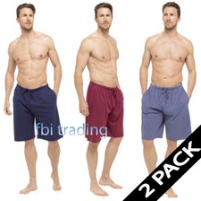  2 Pack Mens Shorts With Pockets Pants Pyjamas PJ Bottoms Nightwear Loungewear x