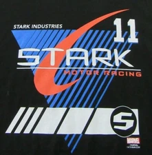 Marvel Comics IRONMAN Stark Industries Stark Motor Racing Black T Shirt Sz S